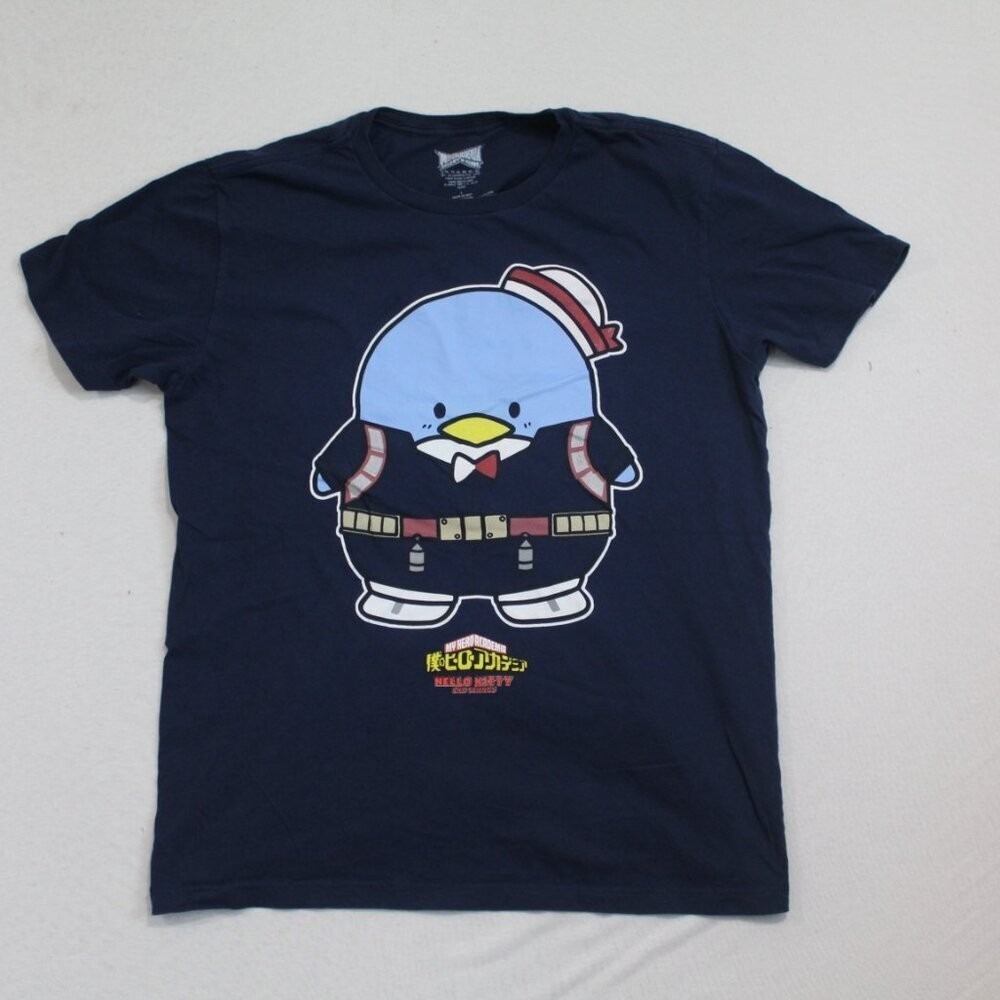 My Hero Academia Men Blue Shirt Hello Kitty Unisex Size Large